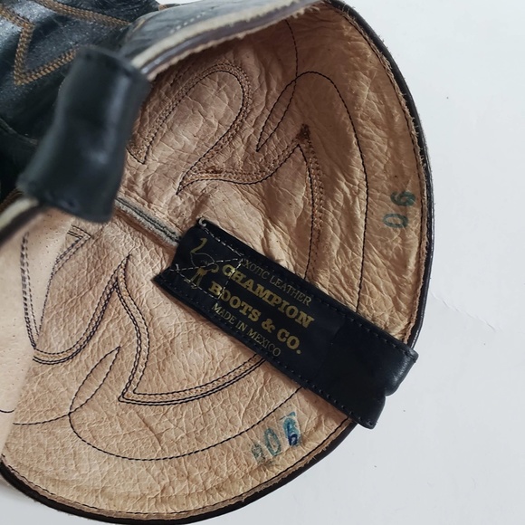 Exotic Leather Dark Brown Cowboy Boots. New - Picture 7 of 12